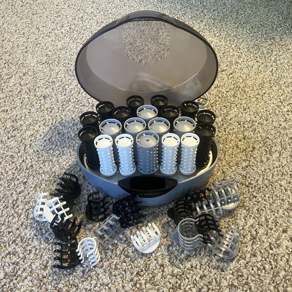 Remington Solutions 20 Hair Hot Rollers Set w/ Clips H-1080i Tested Works